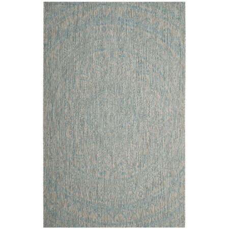 Safavieh 2 ft. x 3 ft.-7 in. Courtyard Accent Rug - Light Grey & Aqua CY8734-37112-2